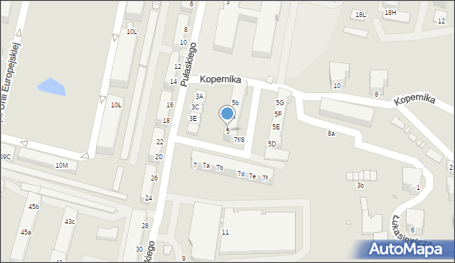 Krosno Odrzańskie, Pułaskiego, 5, mapa Krosno Odrzańskie