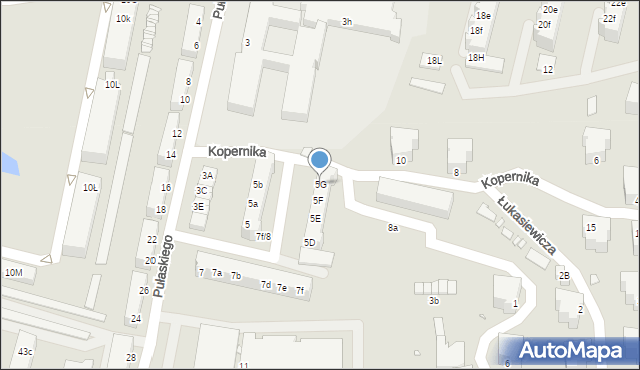 Krosno Odrzańskie, Pułaskiego, 5G, mapa Krosno Odrzańskie