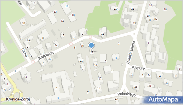 Krynica-Zdrój, Pułaskiego Kazimierza, gen., 23, mapa Krynica-Zdrój
