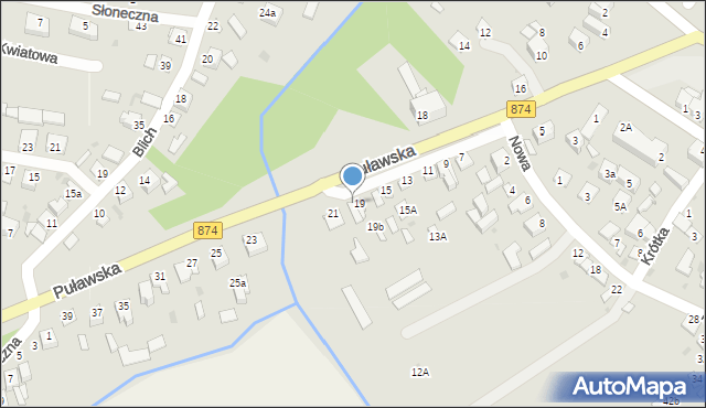 Kurów, Puławska, 19a, mapa Kurów