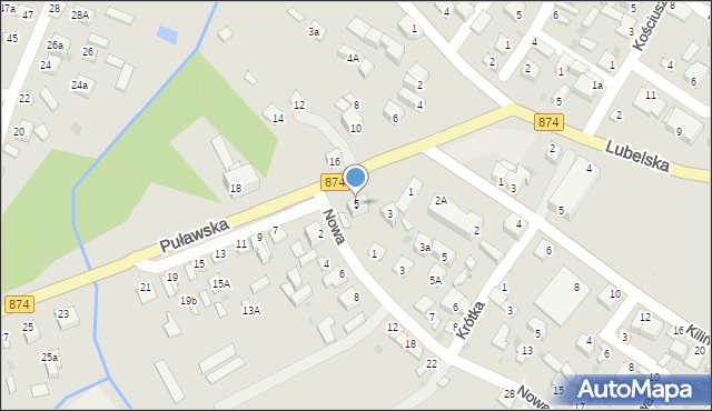 Kurów, Puławska, 5, mapa Kurów