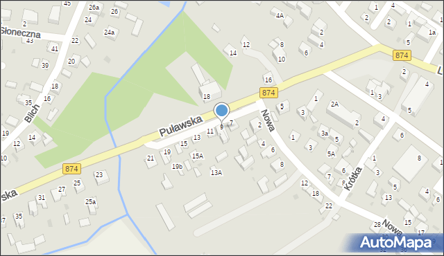 Kurów, Puławska, 9, mapa Kurów