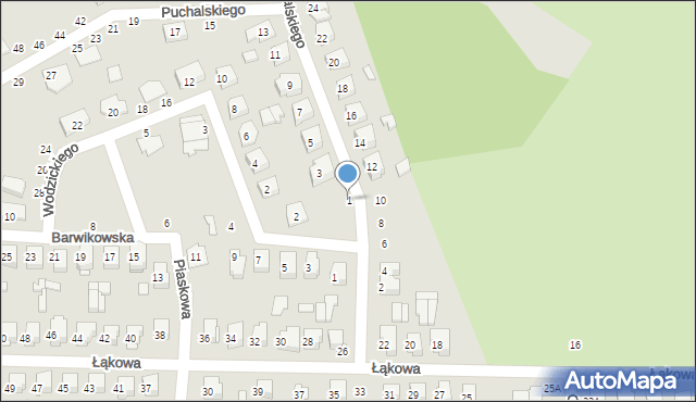 Łapy, Puchalskiego Włodzimierza, 1, mapa Łapy