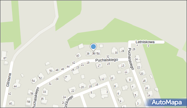 Łapy, Puchalskiego Włodzimierza, 36, mapa Łapy