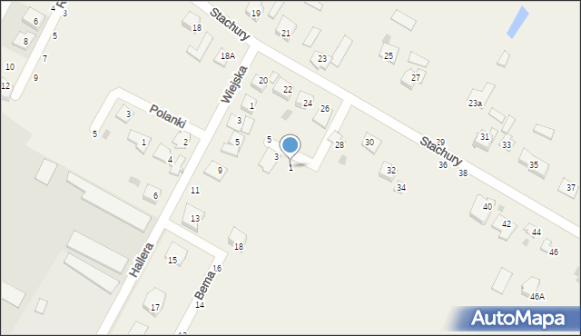 Łazieniec, Pułaskiego Kazimierza, gen., 1, mapa Łazieniec