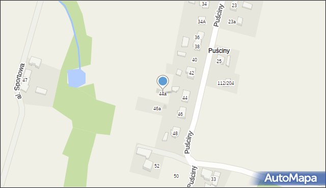 Łazy, Puściny, 44a, mapa Łazy