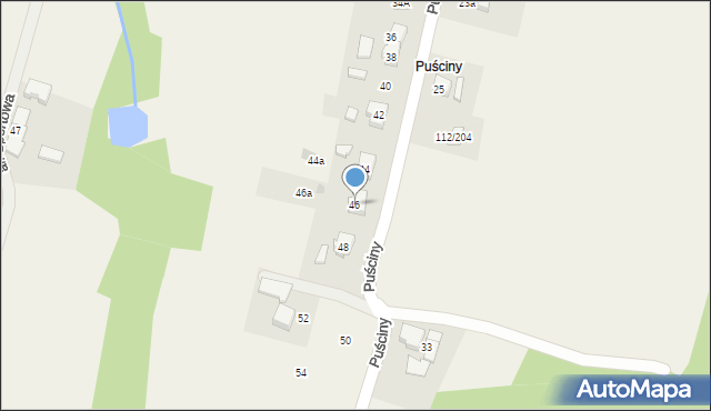 Łazy, Puściny, 46, mapa Łazy