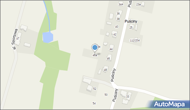 Łazy, Puściny, 46a, mapa Łazy