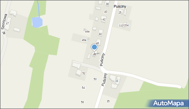Łazy, Puściny, 48, mapa Łazy
