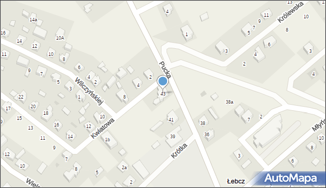 Łebcz, Pucka, 43, mapa Łebcz