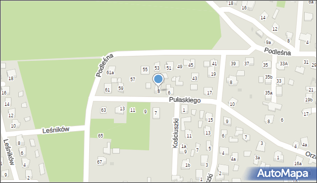 Leżajsk, Pułaskiego Kazimierza, gen., 8, mapa Leżajsk