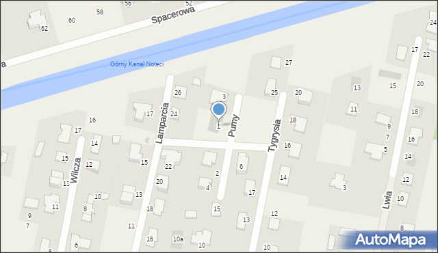 Łochowo, Pumy, 1, mapa Łochowo