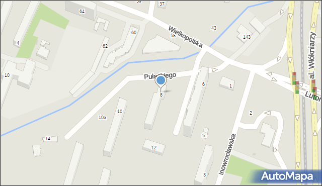 Łódź, Pułaskiego Kazimierza, gen., 8, mapa Łodzi