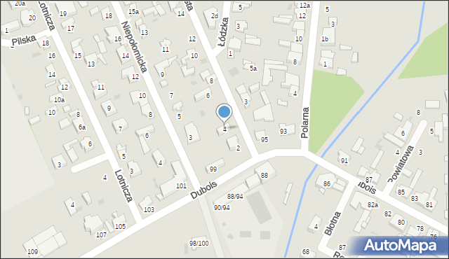 Łódź, Pusta, 4, mapa Łodzi