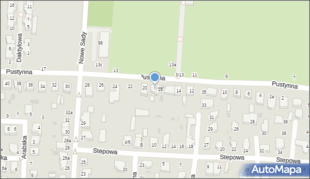 Łódź, Pustynna, 18A, mapa Łodzi