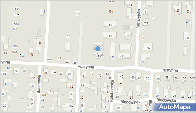 Łódź, Pustynna, 43a, mapa Łodzi