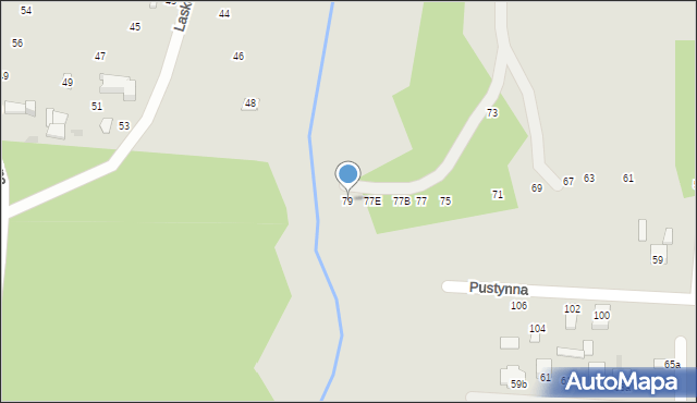 Łódź, Pustynna, 79, mapa Łodzi