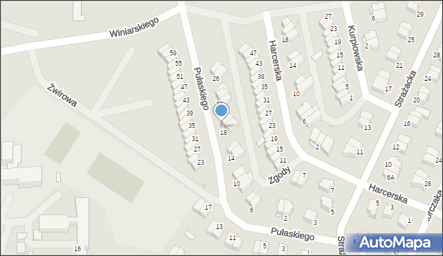 Łomża, Pułaskiego Kazimierza, gen., 20, mapa Łomży