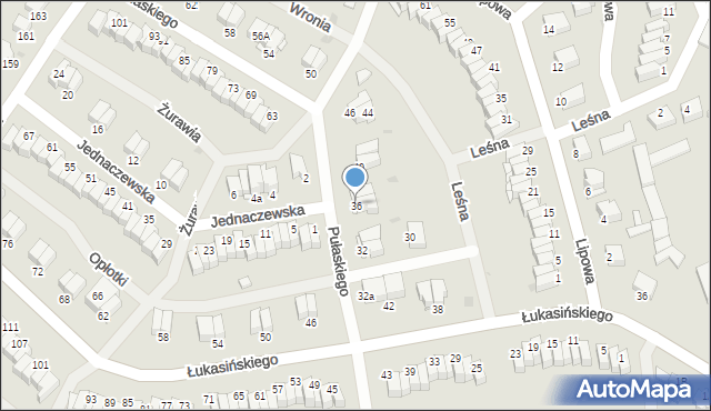 Łomża, Pułaskiego Kazimierza, gen., 36, mapa Łomży