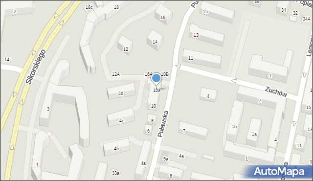 Lublin, Puławska, 10a, mapa Lublina