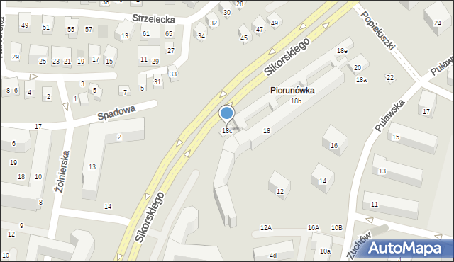Lublin, Puławska, 18c, mapa Lublina
