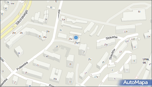 Lublin, Puławska, 27b, mapa Lublina