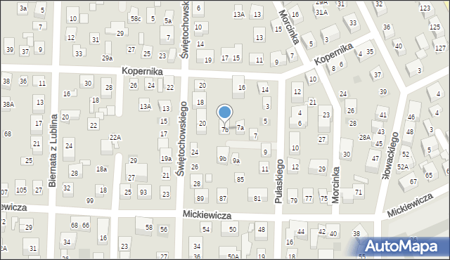 Lublin, Pułaskiego Kazimierza, gen., 7b, mapa Lublina