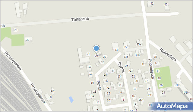 Lubliniec, Pusta, 25, mapa Lubliniec