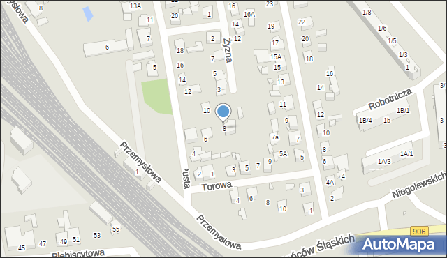 Lubliniec, Pusta, 8, mapa Lubliniec