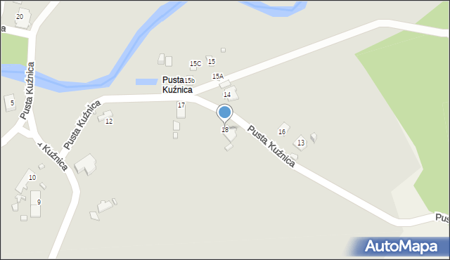 Lubliniec, Pusta Kuźnica, 18, mapa Lubliniec