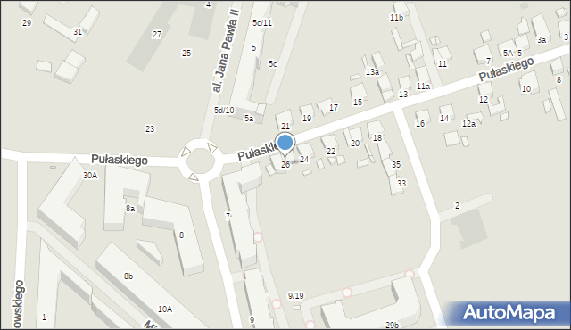 Luboń, Pułaskiego Kazimierza, gen., 26, mapa Luboń