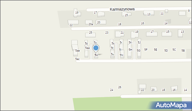 Marysin, Purpurowa, 5w, mapa Marysin