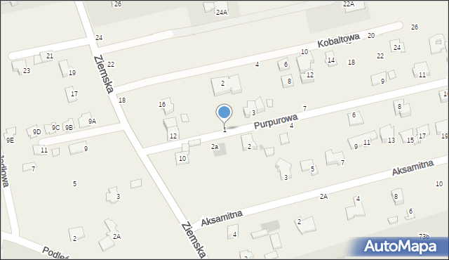 Marysin, Purpurowa, 1, mapa Marysin