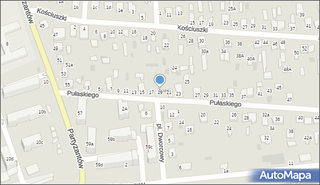 Międzyrzec Podlaski, Pułaskiego Kazimierza, gen., 19, mapa Międzyrzec Podlaski
