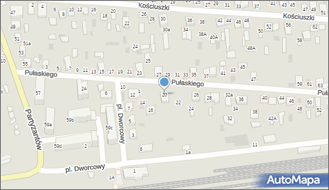 Międzyrzec Podlaski, Pułaskiego Kazimierza, gen., 20, mapa Międzyrzec Podlaski