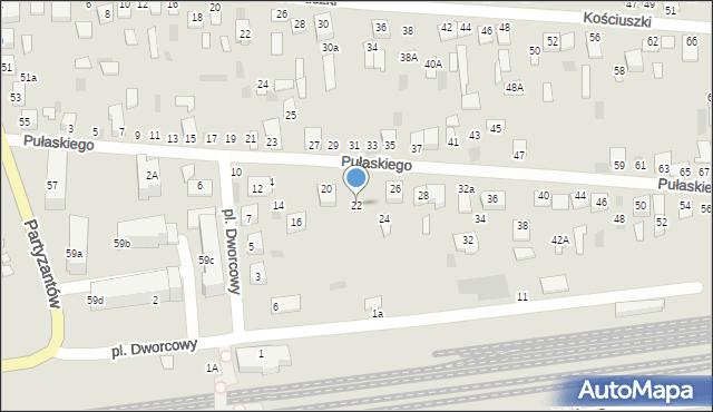 Międzyrzec Podlaski, Pułaskiego Kazimierza, gen., 22, mapa Międzyrzec Podlaski