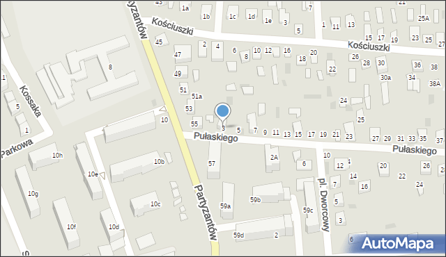 Międzyrzec Podlaski, Pułaskiego Kazimierza, gen., 3, mapa Międzyrzec Podlaski