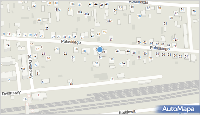 Międzyrzec Podlaski, Pułaskiego Kazimierza, gen., 34, mapa Międzyrzec Podlaski