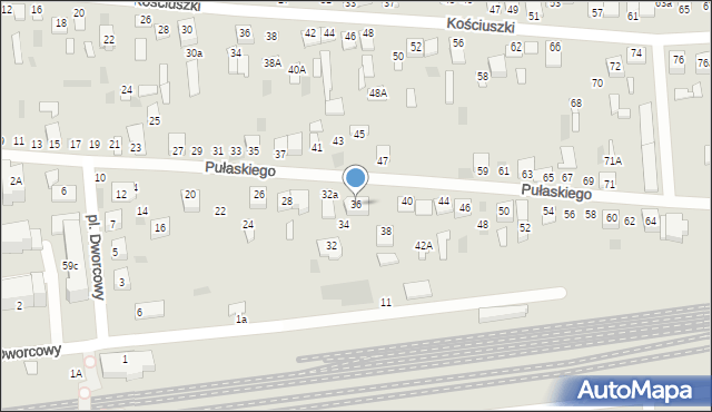 Międzyrzec Podlaski, Pułaskiego Kazimierza, gen., 36, mapa Międzyrzec Podlaski