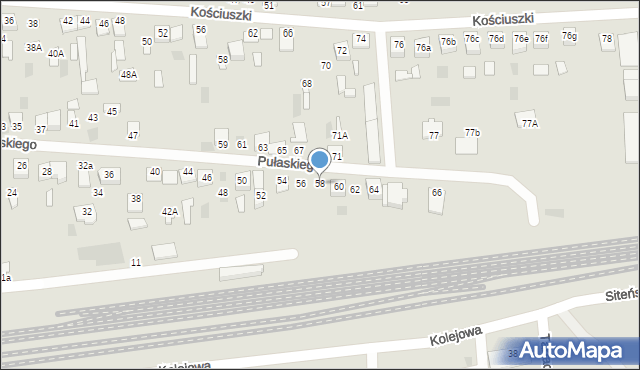 Międzyrzec Podlaski, Pułaskiego Kazimierza, gen., 58, mapa Międzyrzec Podlaski