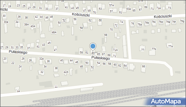 Międzyrzec Podlaski, Pułaskiego Kazimierza, gen., 63, mapa Międzyrzec Podlaski