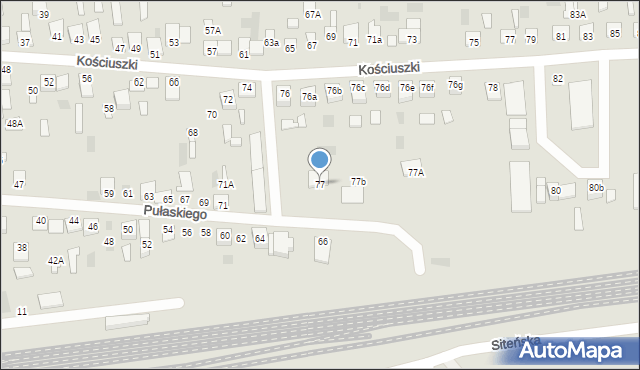 Międzyrzec Podlaski, Pułaskiego Kazimierza, gen., 77, mapa Międzyrzec Podlaski