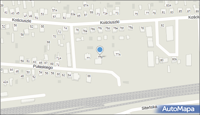 Międzyrzec Podlaski, Pułaskiego Kazimierza, gen., 77b, mapa Międzyrzec Podlaski