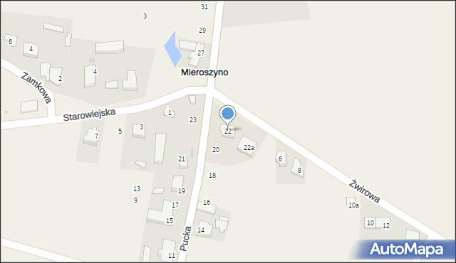 Mieroszyno, Pucka, 22, mapa Mieroszyno