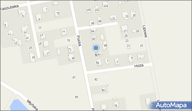 Mieroszyno, Pucka, 58, mapa Mieroszyno