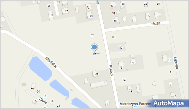 Mieroszyno, Pucka, 65, mapa Mieroszyno