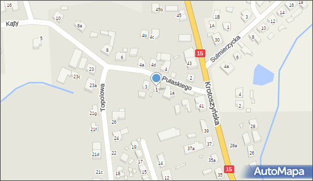 Milicz, Pułaskiego Kazimierza, gen., 1, mapa Milicz