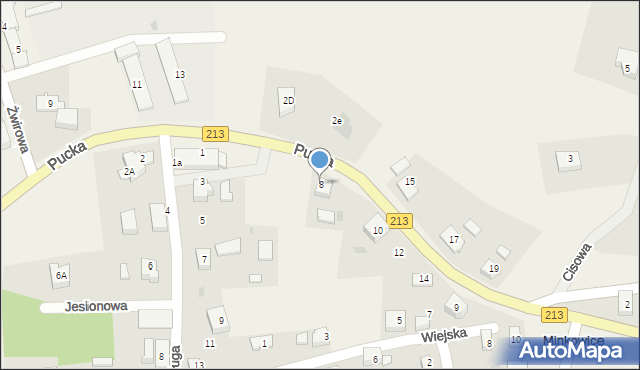 Minkowice, Pucka, 8, mapa Minkowice