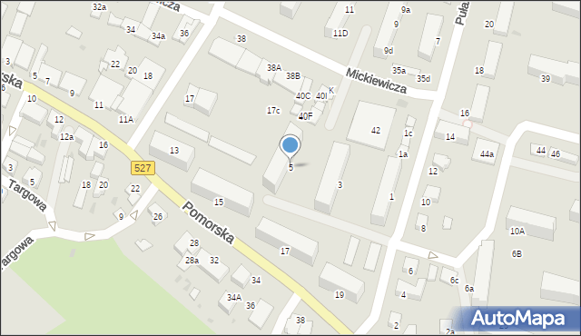 Morąg, Pułaskiego, 5, mapa Morąg