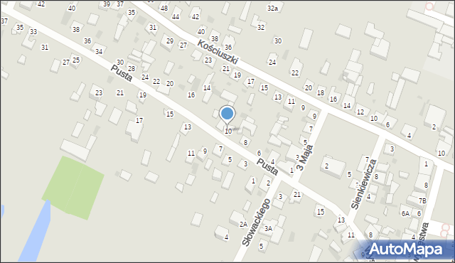 Mordy, Pusta, 10, mapa Mordy